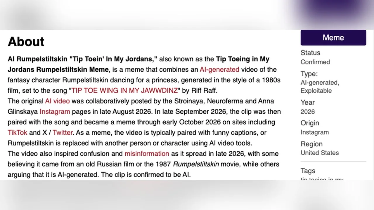 The Know Your Meme entry for the meme, status Confirmed, read 13 October 2026.