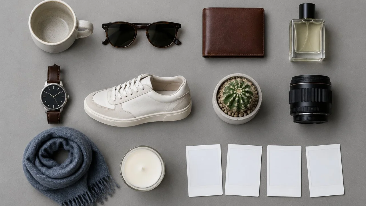 Illustration: a product set with ten objects, the kind of multi-object brief where 2.1's larger object budget helps.