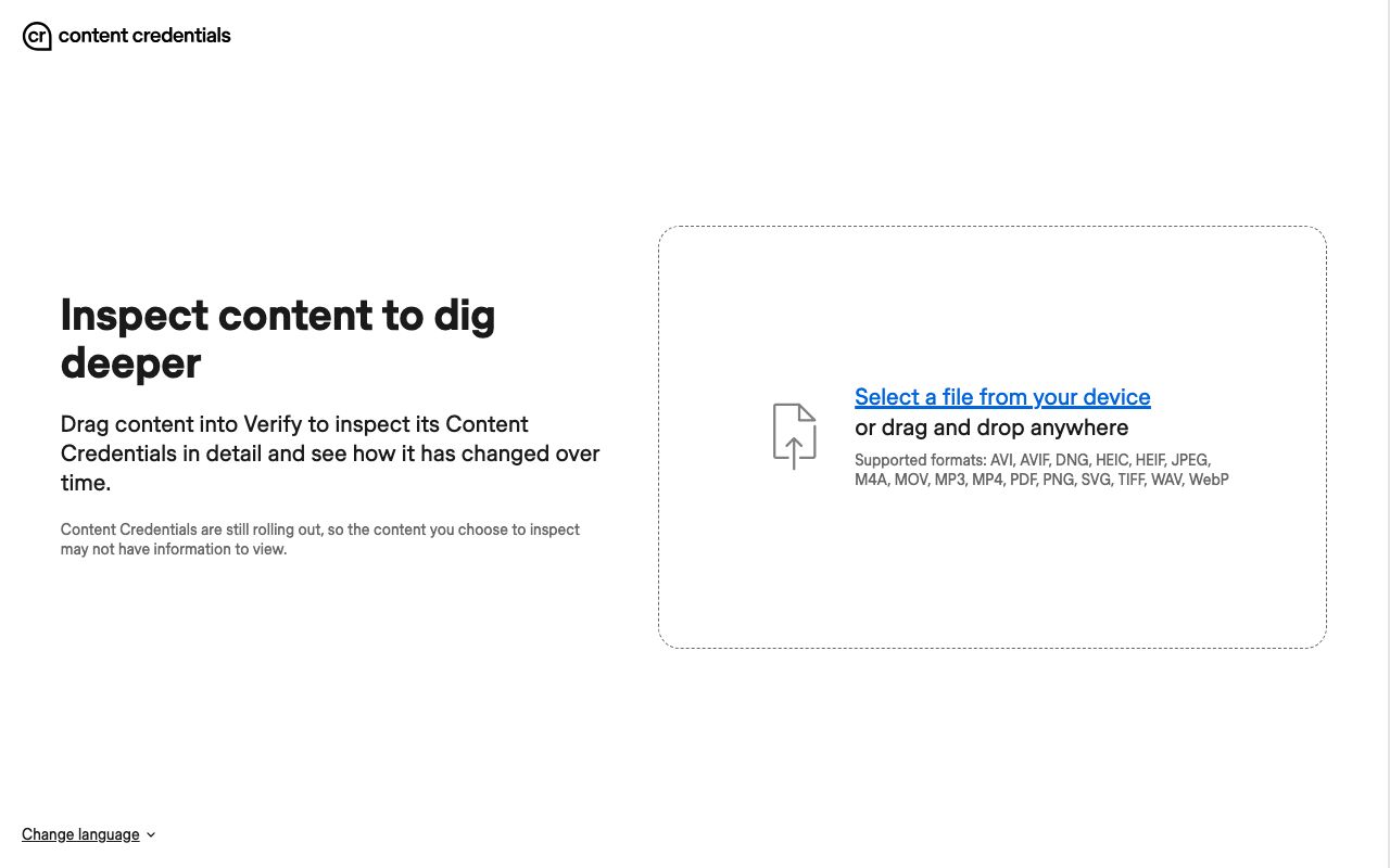 The Content Credentials inspector, captured 2026-09-06: credentials travel with a file and record how it was produced.