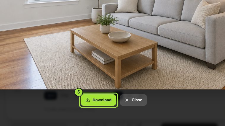 Step 5: When the card in My Image finishes, open it and use Download to save the staged photo.