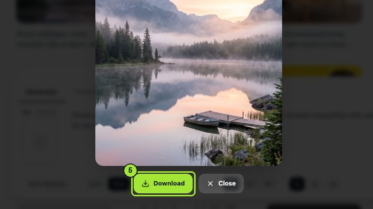Step 5: Open the finished card in My Image and press Download to save the PNG.