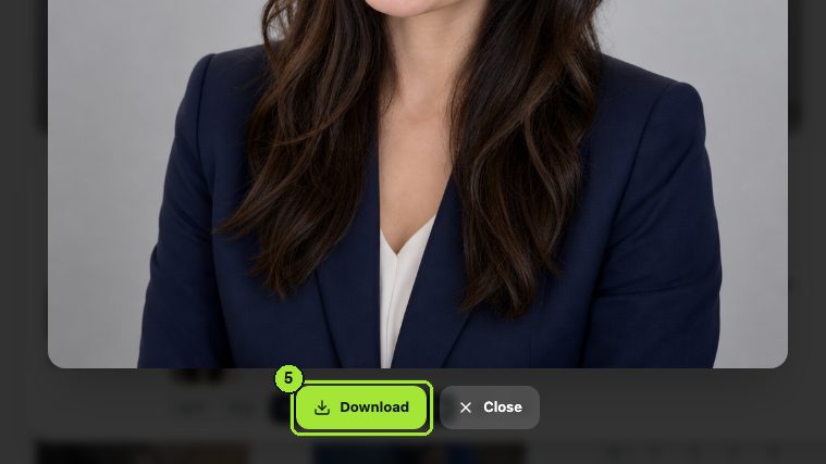 Step 5: The finished card appears in My Image; click it to open the preview and press Download.