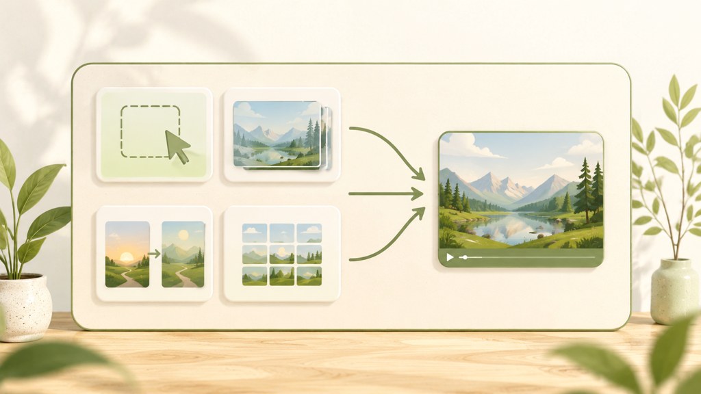Workflow: text, image, keyframes, templates