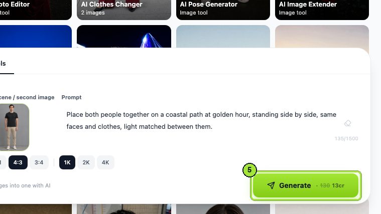 13 credits for the composite, priced on the button.