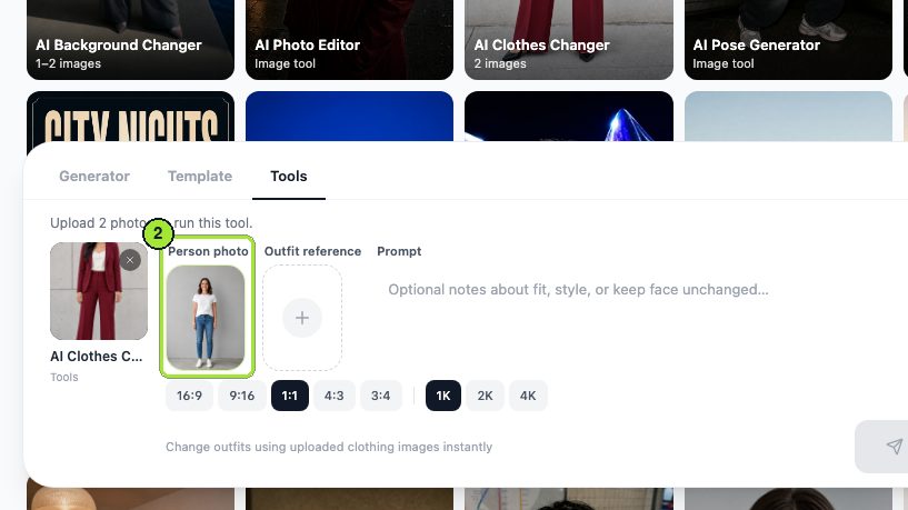 The Person photo box takes a full-length studio shot of a fictional adult.
