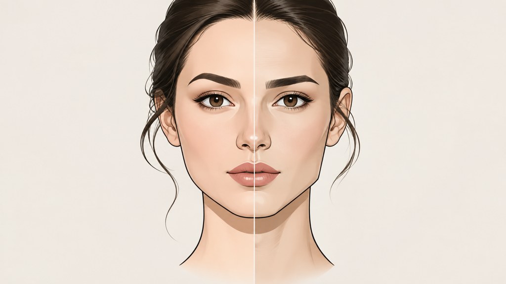 One outline, two sets of brow and jaw geometry. That is the whole edit, in principle.