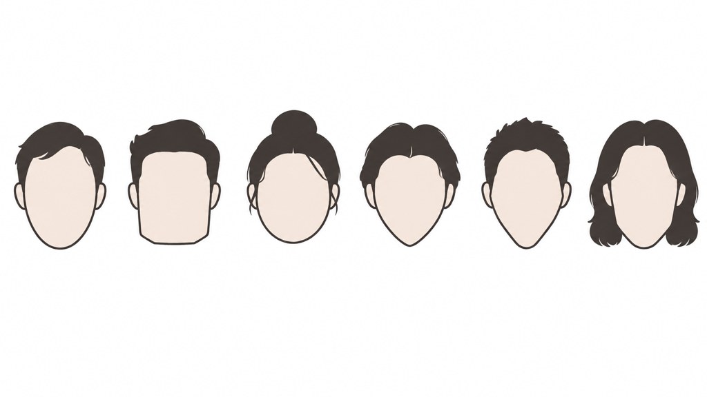 Six face outlines drawn as geometry. The difference between them is two ratios, not a mood.