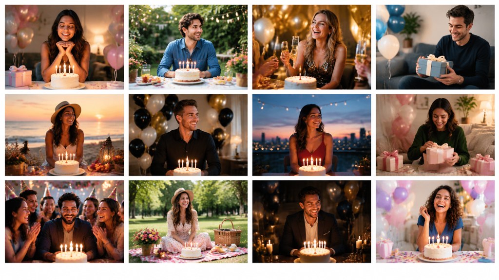 Concepts laid out as a contact sheet: pick one row, not one from every row.
