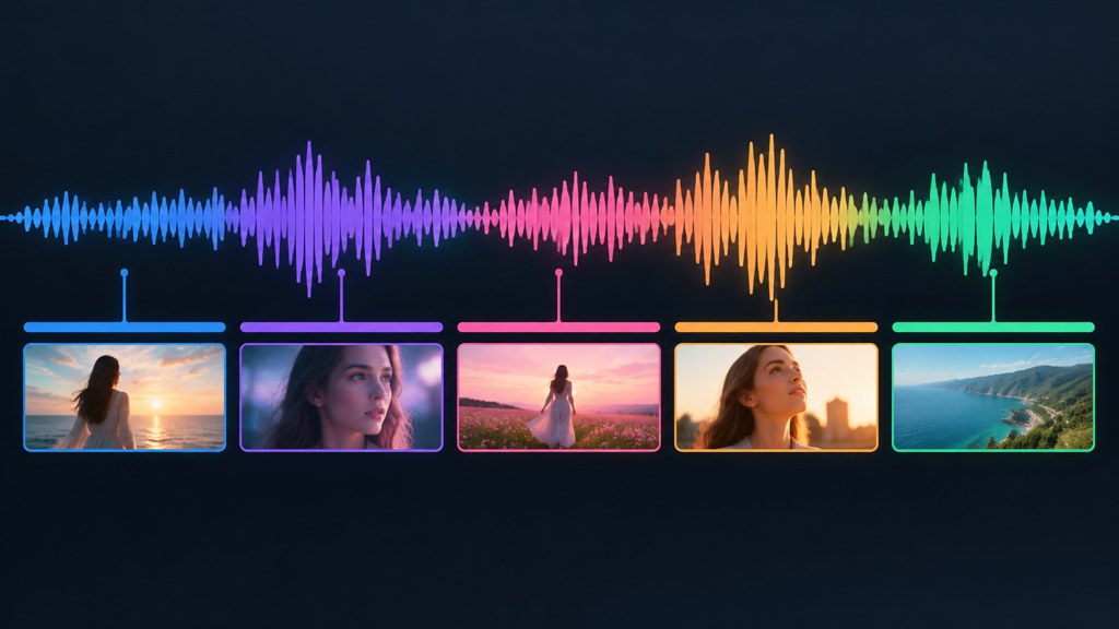 A track waveform with shot blocks aligned beneath each section.