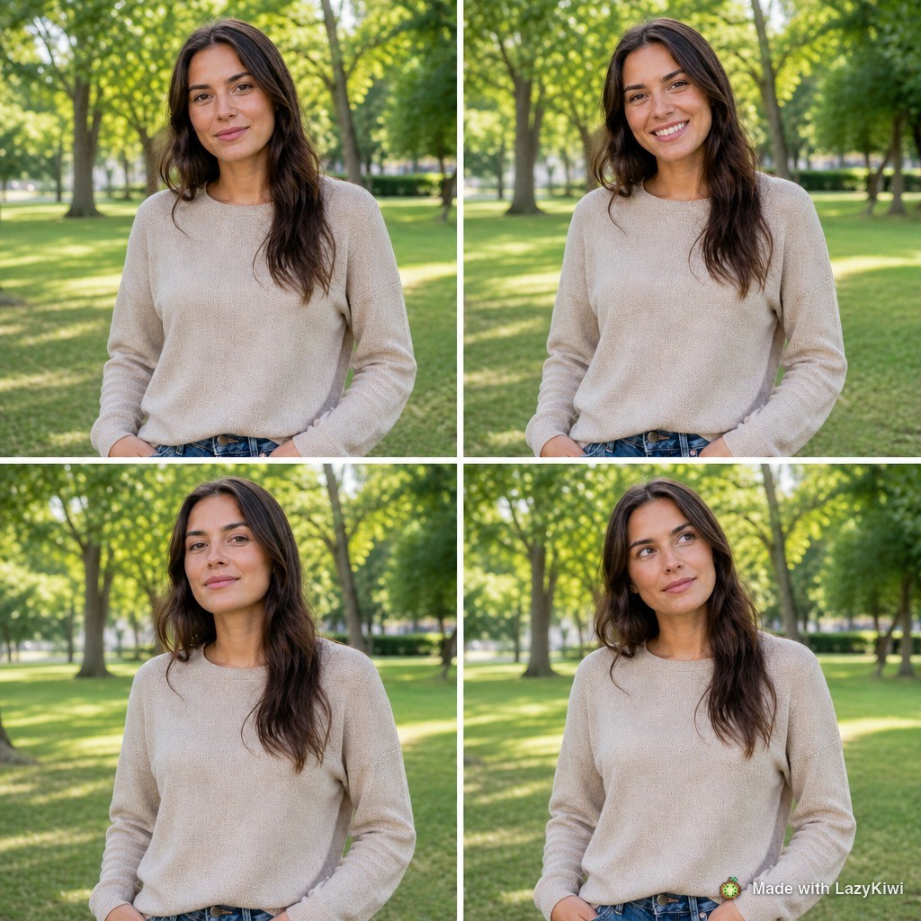 What happens with the wrong template: a single-face collage template fed a photo of two people returned four panels of one of them, 1:1 at 1K, 13 credits.