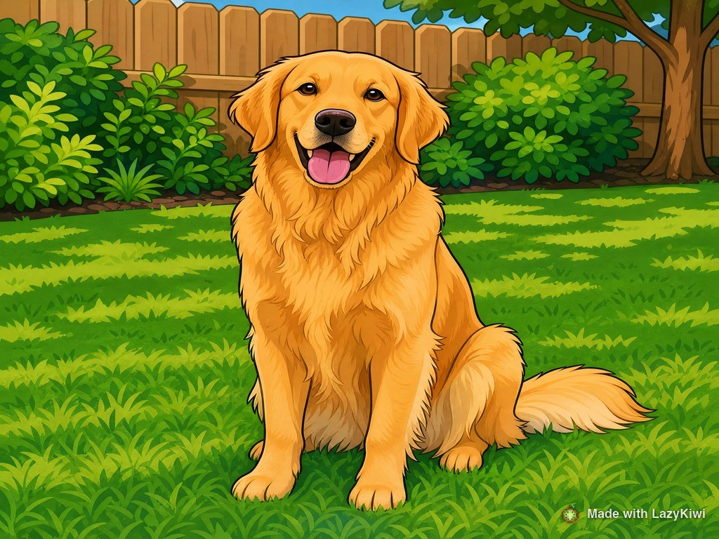 Run two, a golden retriever at 4:3: the same template on a non-human subject, which is where likeness stops being the constraint. 1K, 13 cr.