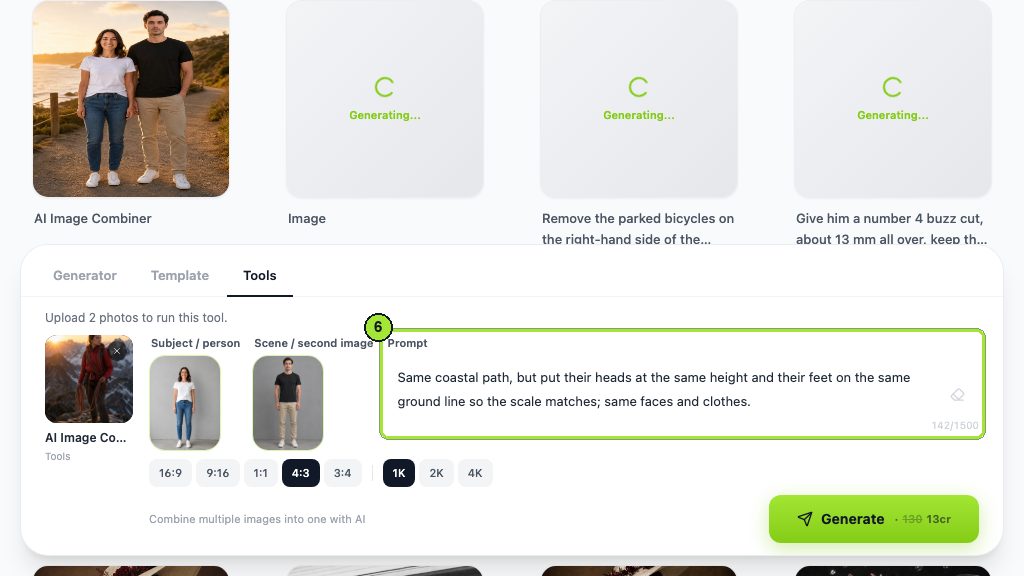 Only the Prompt box changes for run two, and it names head height and ground line explicitly.