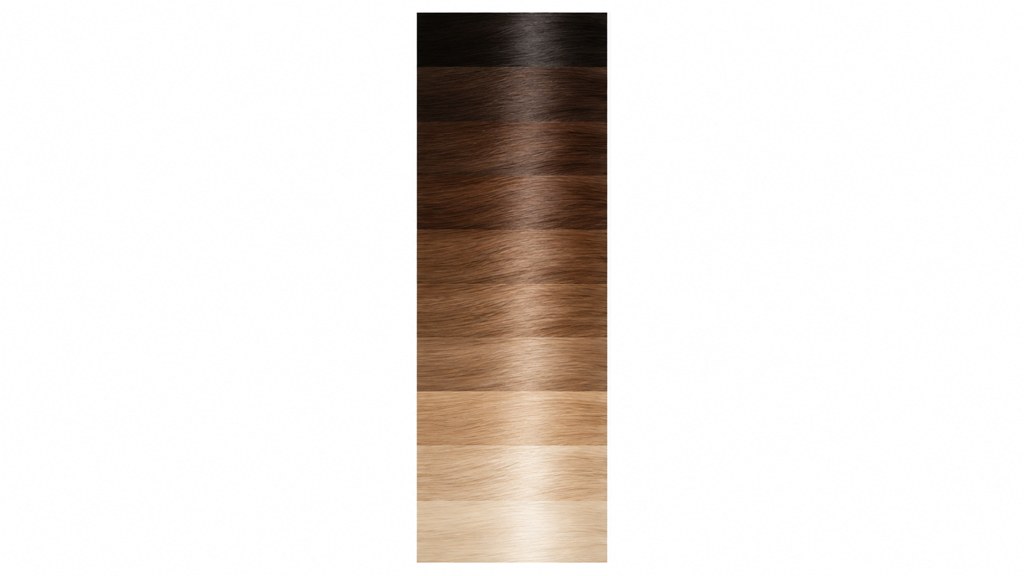 A depth ladder from darkest to lightest. The distance you are asking your hair to travel is the whole conversation.