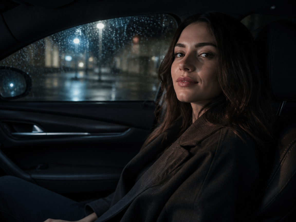 Night In-Car Aesthetic Portrait
