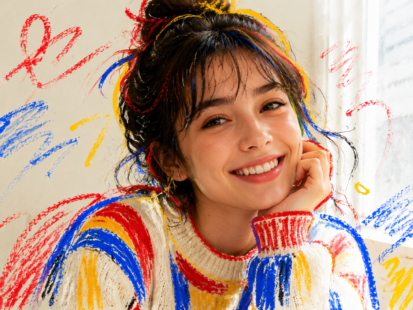 Crayon Doodle Portrait
