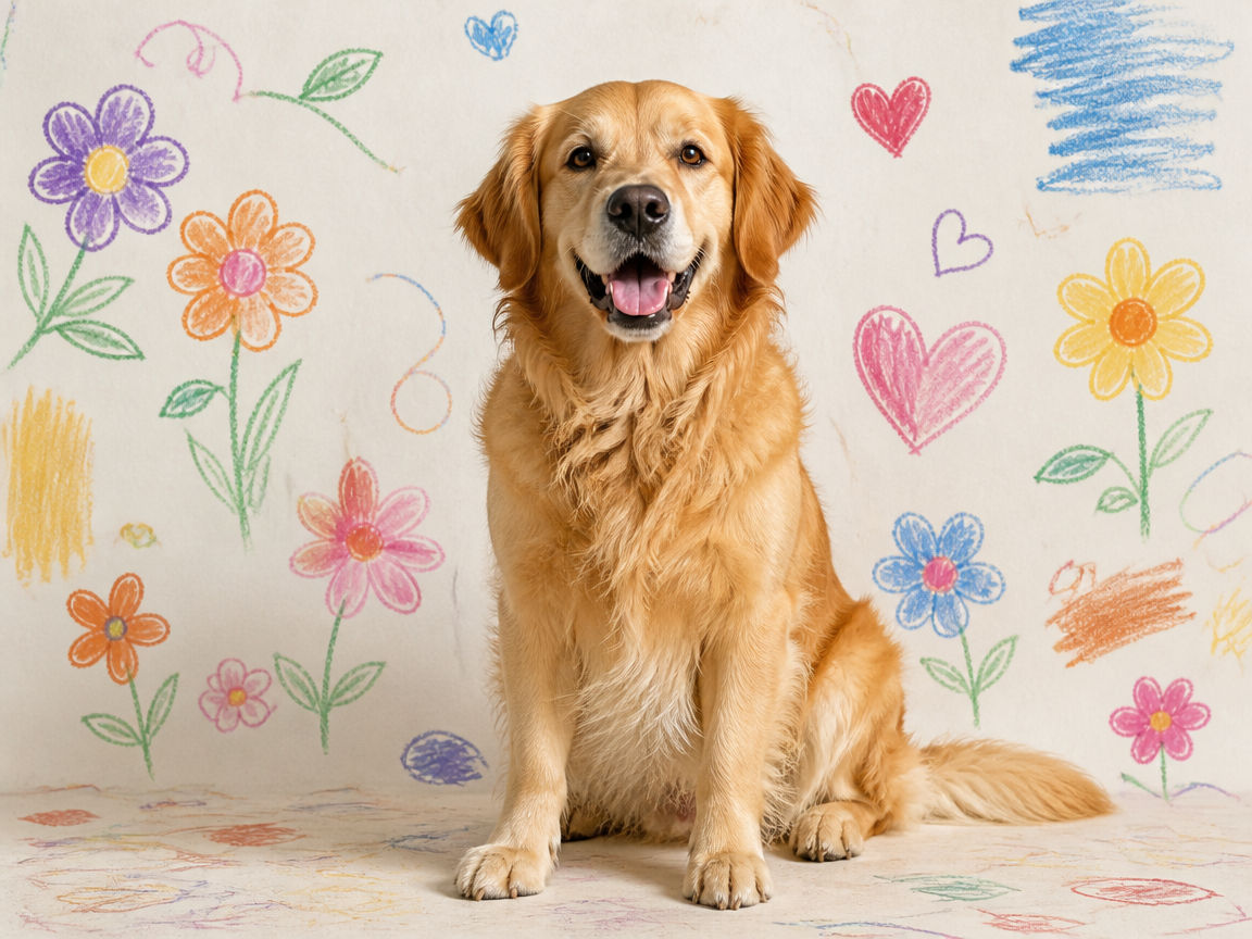 Kids Drawing Style Pet