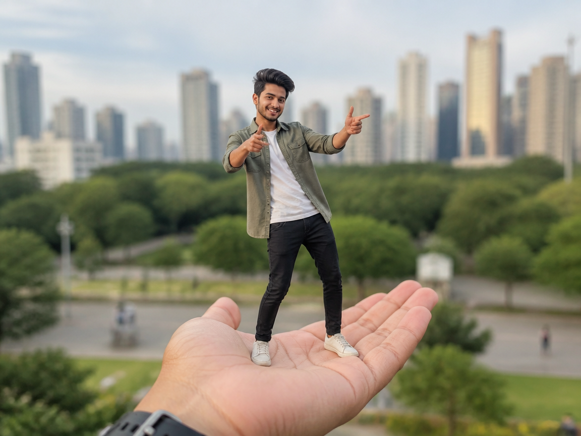 Playful miniature clone social video