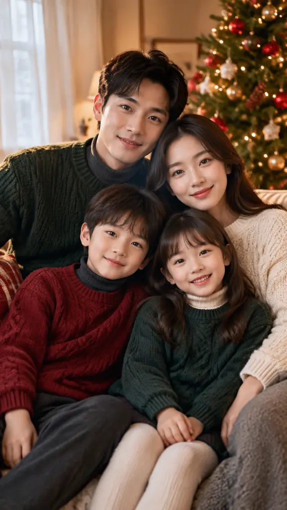 At home by the tree