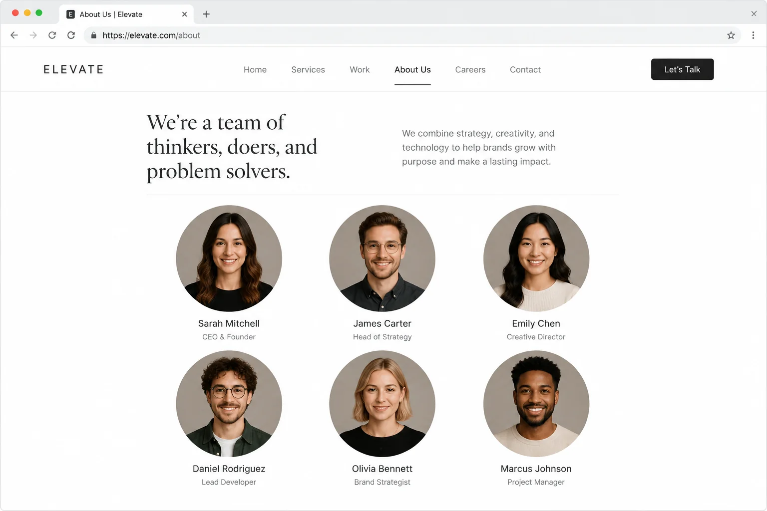 Team Page Consistency