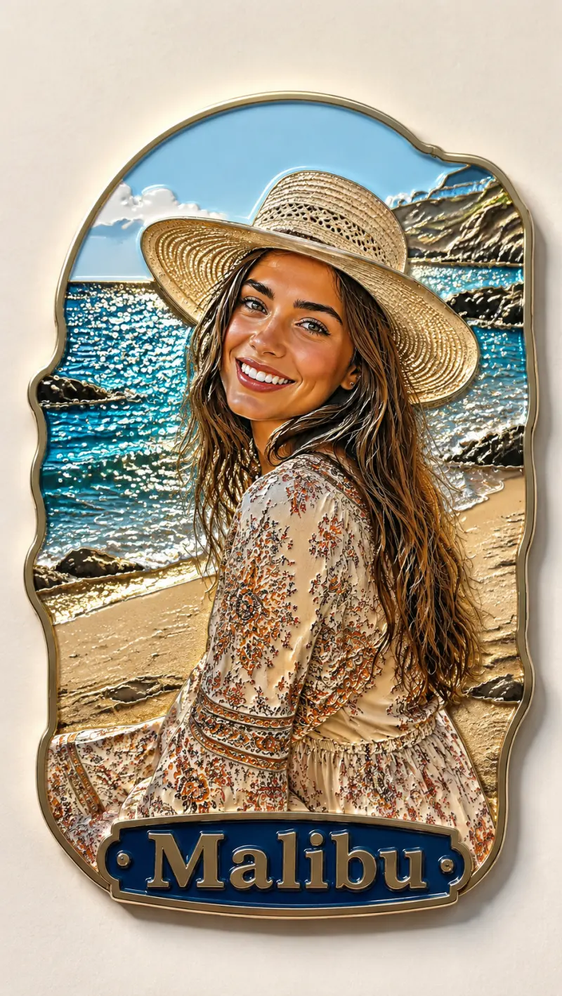 Enamel Travel Magnet Portrait