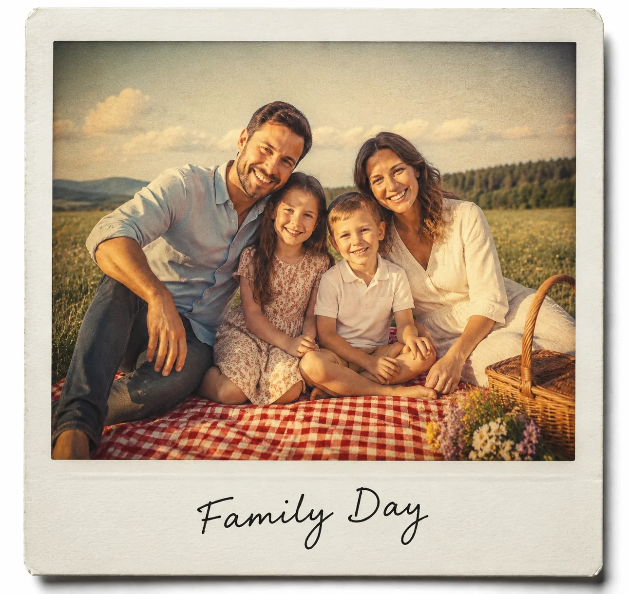 polaroid family photo After