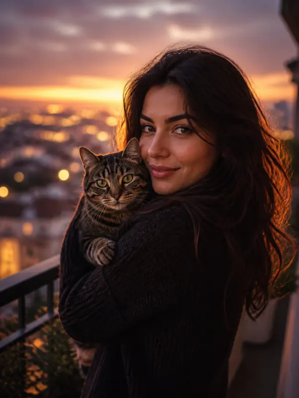 Twilight Cat Portrait (Blue Hour)