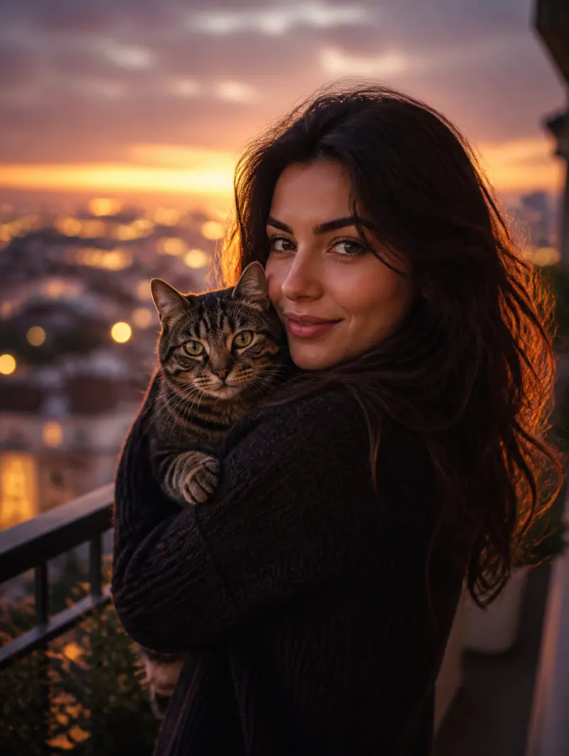 Twilight Cat Portrait (Blue Hour)