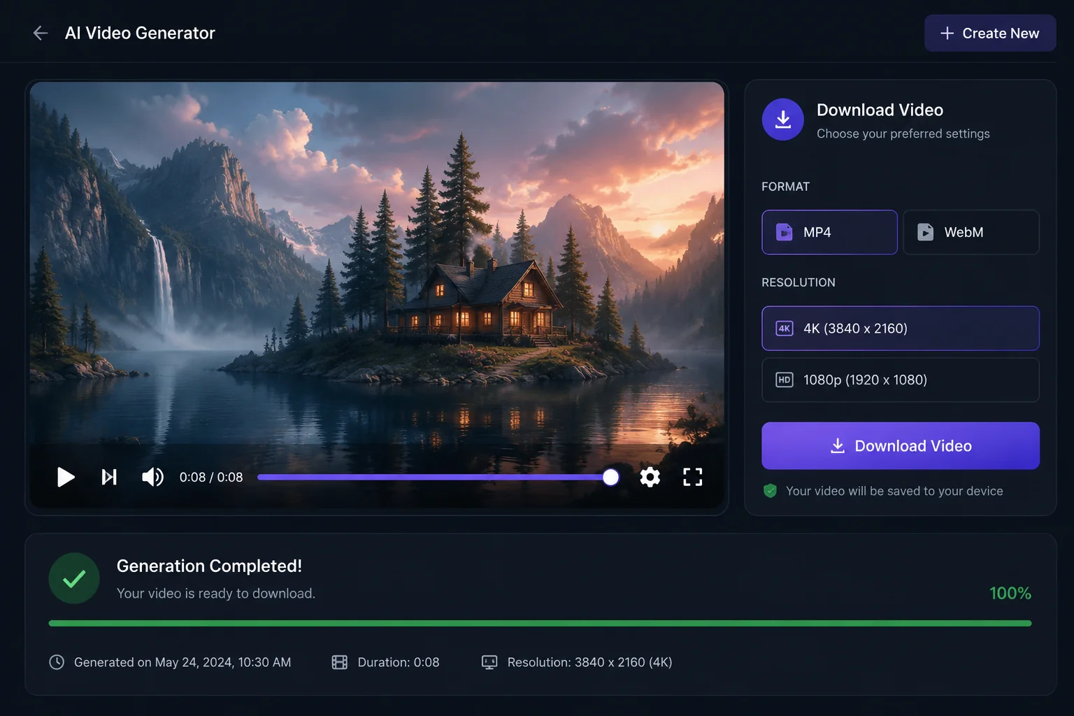 Generate and download video