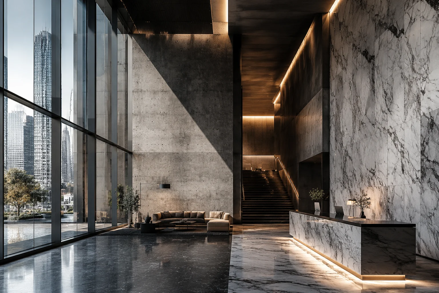 Architectural Concept with Material Textures