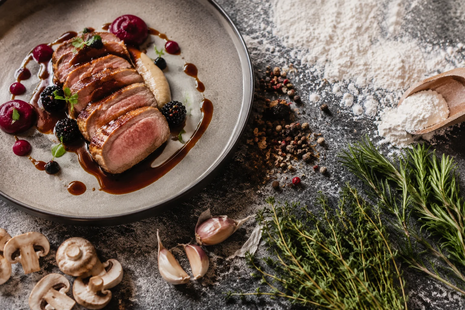 Food Photography with Ingredient Textures