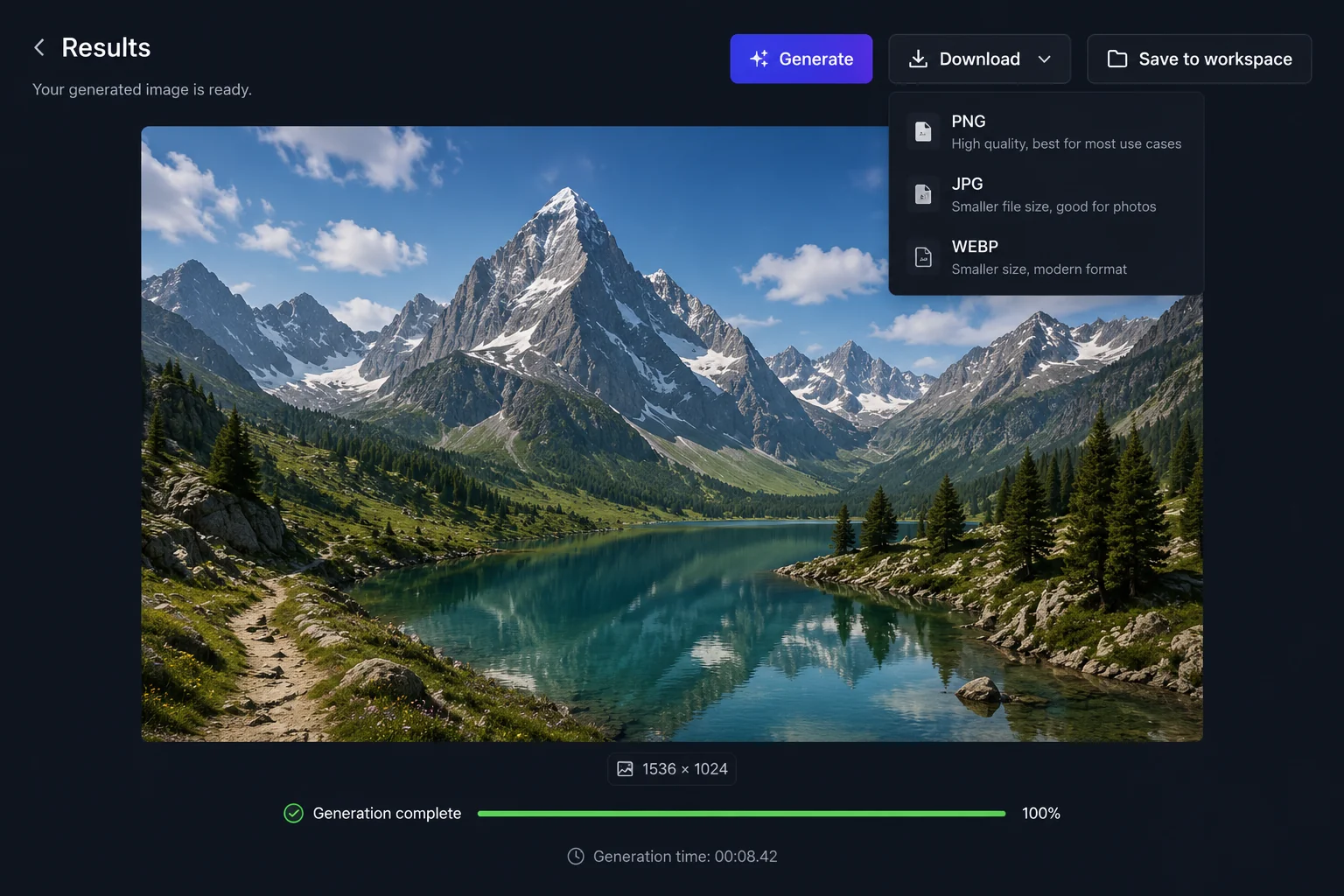 Generate and export results