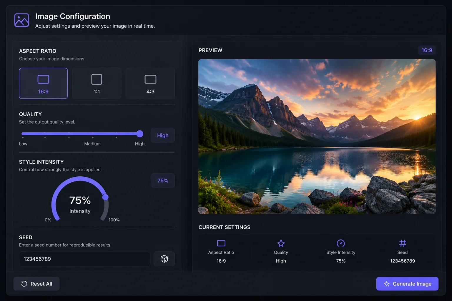 Configure generation settings