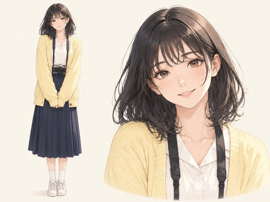 Character reference sheet: Mina Park