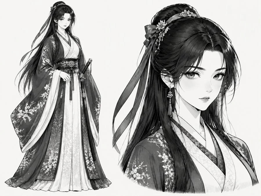 Character reference sheet: Hana Mori