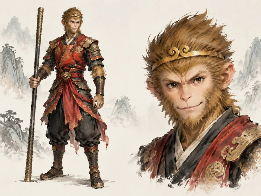 Character reference sheet: Sun Wukong