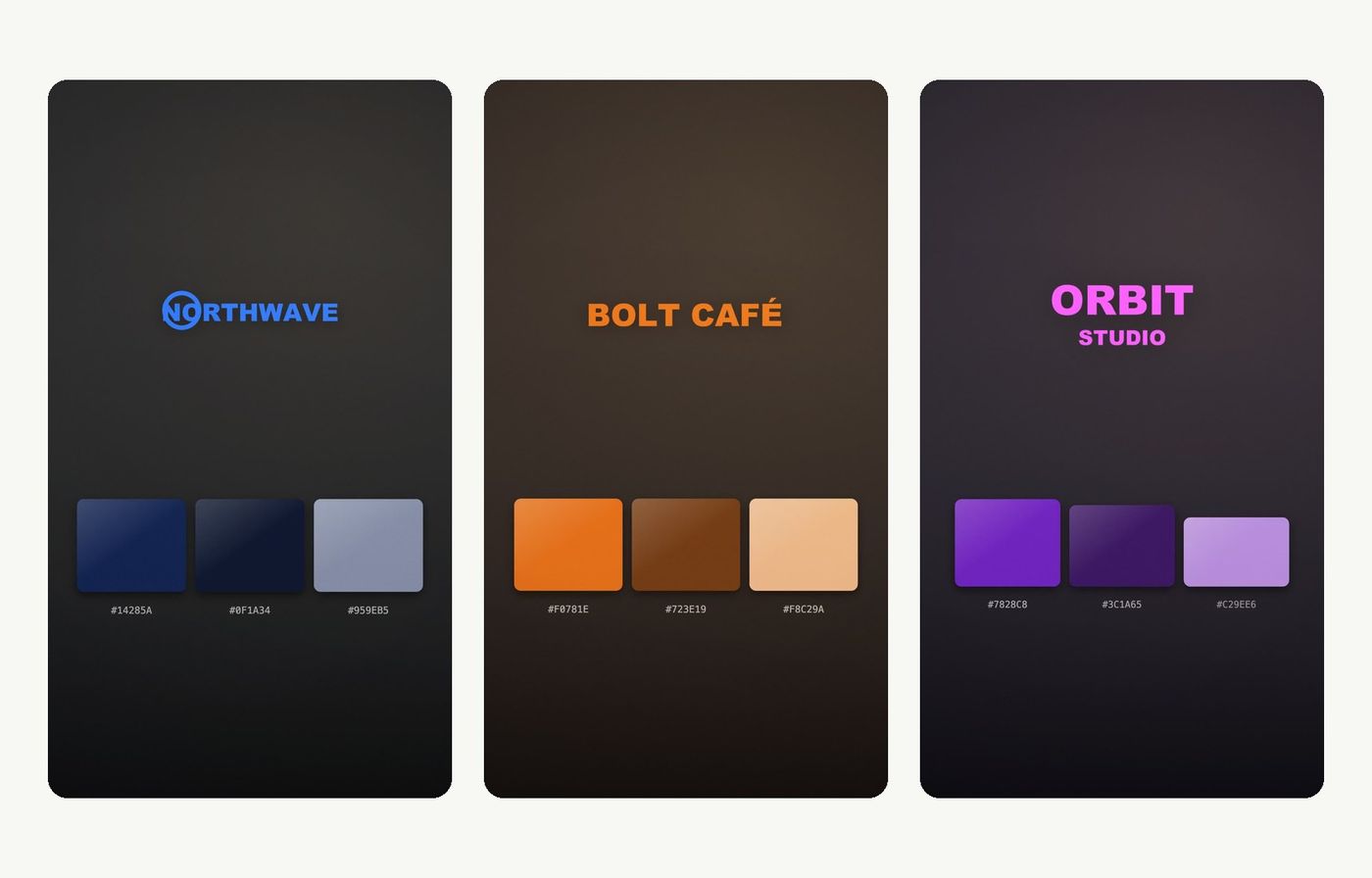 Your brand name and colours