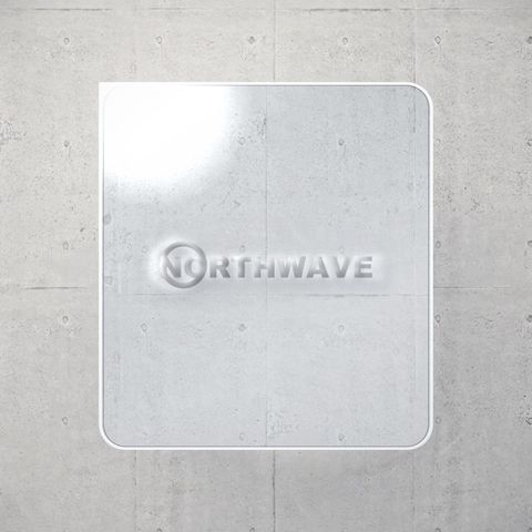 Glass panel logo animation scene — Etched into clear glass