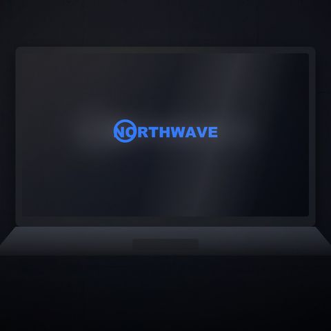 Laptop logo animation scene — On a laptop screen