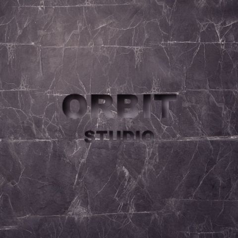 Rock logo animation scene — Carved into dark stone