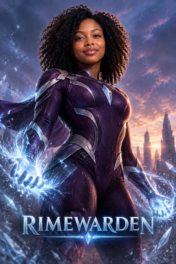 Superhero generator: a portrait and the original superhero poster made from it