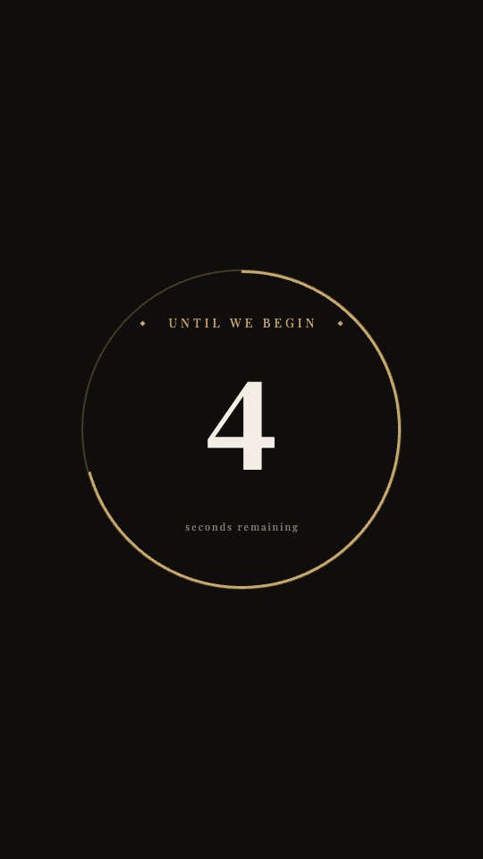 Serif digits inside a thin gold ring that empties. — rendered sample