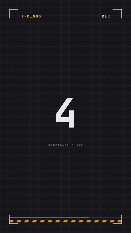 Monospace digits on graph paper with brackets and a hazard bar. — rendered sample