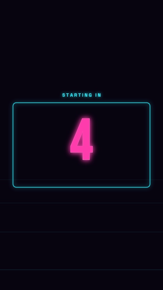Glowing tube digits in a neon frame that breathes. — rendered sample