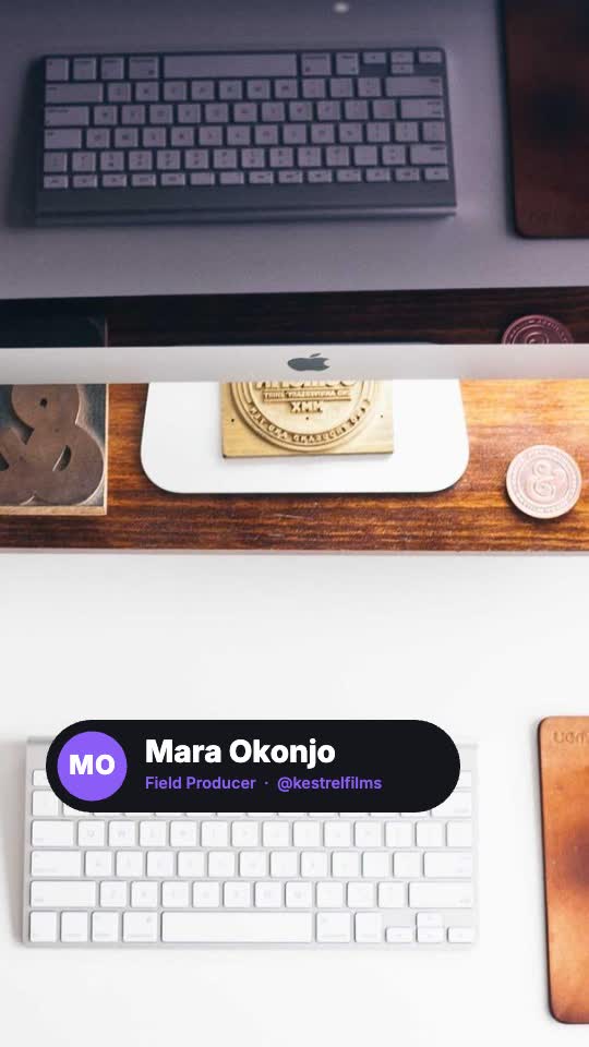 A capsule that grows out of a round avatar — name and @handle. — rendered sample