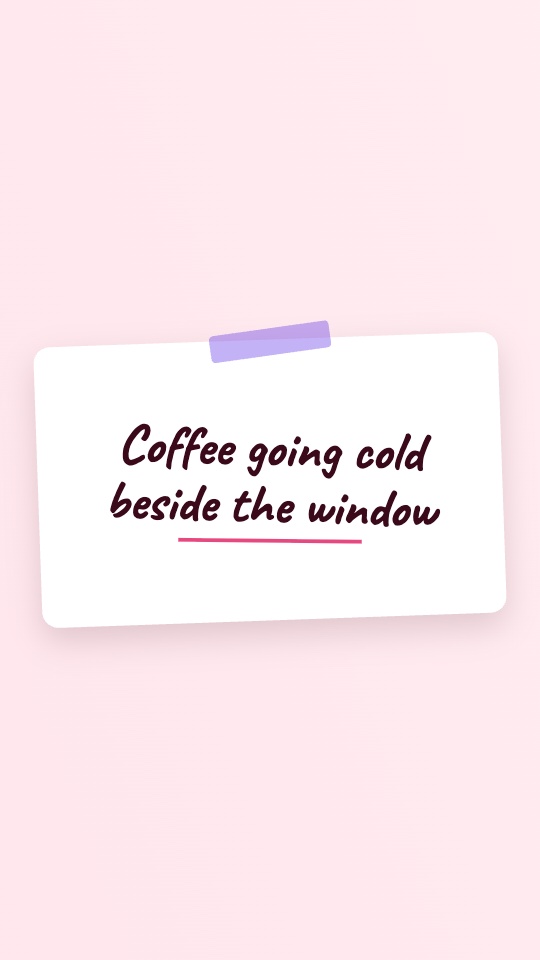 Script writing itself onto a taped note, each line tilted a degree or two. — rendered sample