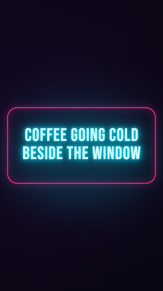 Tube-light capitals flickering on inside a glowing frame. — rendered sample