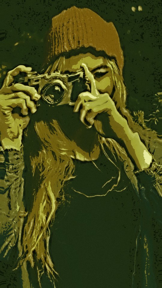 The look from the feed: four tone steps, olive shadows, lemon-yellow highlights. — rendered sample