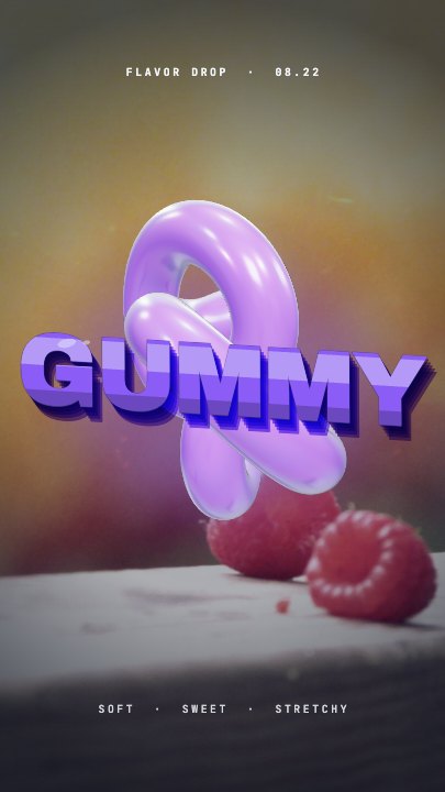 Gummy Word template at 5.2s — Still wobbling