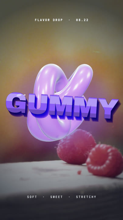 Gummy Word motion graphics template preview