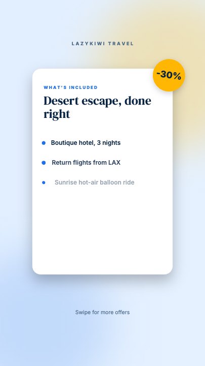 Offer Card Flip template at 2.8s — The back opens out